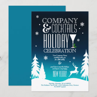 Festive Company Holiday Cocktail Party Invitation