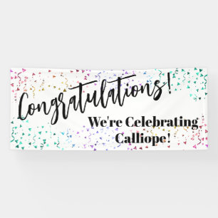 Festive Confetti Congratulations We're Celebrating Banner