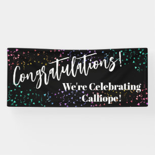 Festive Confetti Congratulations We're Celebrating Banner