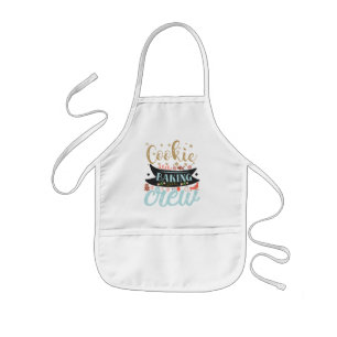 Festive cookie baking crew Christmas word art Kids' Apron