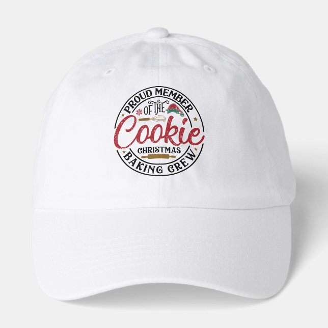 Festive Cookie baking crew word art  Hat (Front)