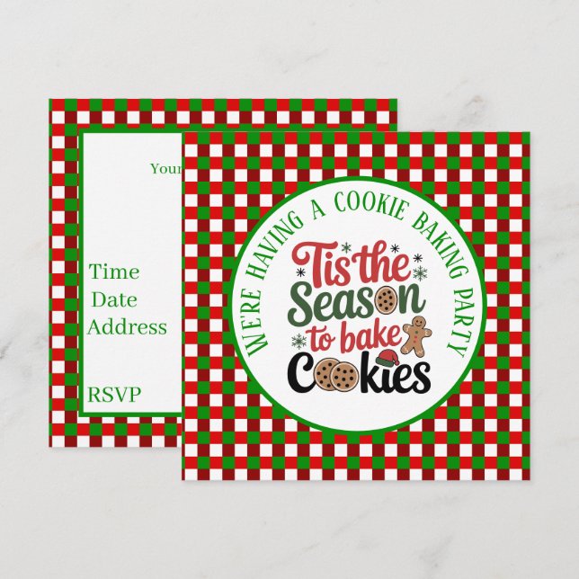 Festive cookie baking Season party  Invitation (Front/Back)