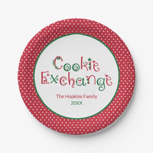 Festive Cookie Exchange Paper Plates