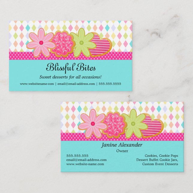 Festive Cookies Dessert Business Card (Front/Back)