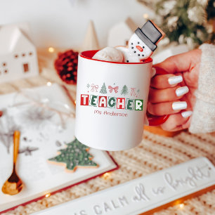 Festive Coquette Christmas Teacher Mug