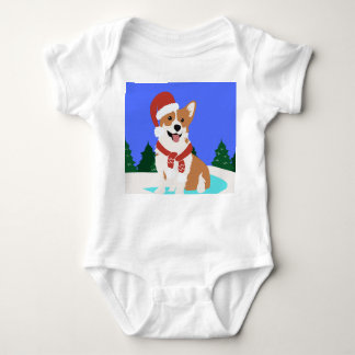 Festive Corgi Baby Bodysuit