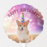 Festive Corgi Happy Birthday Balloon