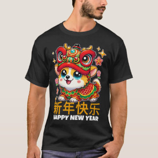 Festive Corgi in Lunar New Year Dragon Outfit T-Shirt