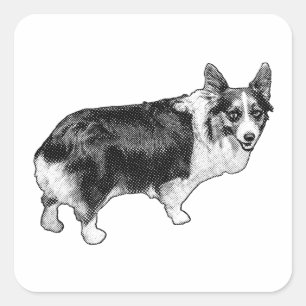 Festive Corgi Pop-Seal Square Sticker