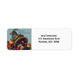 Festive Cornucopia Thanksgiving Lable Label