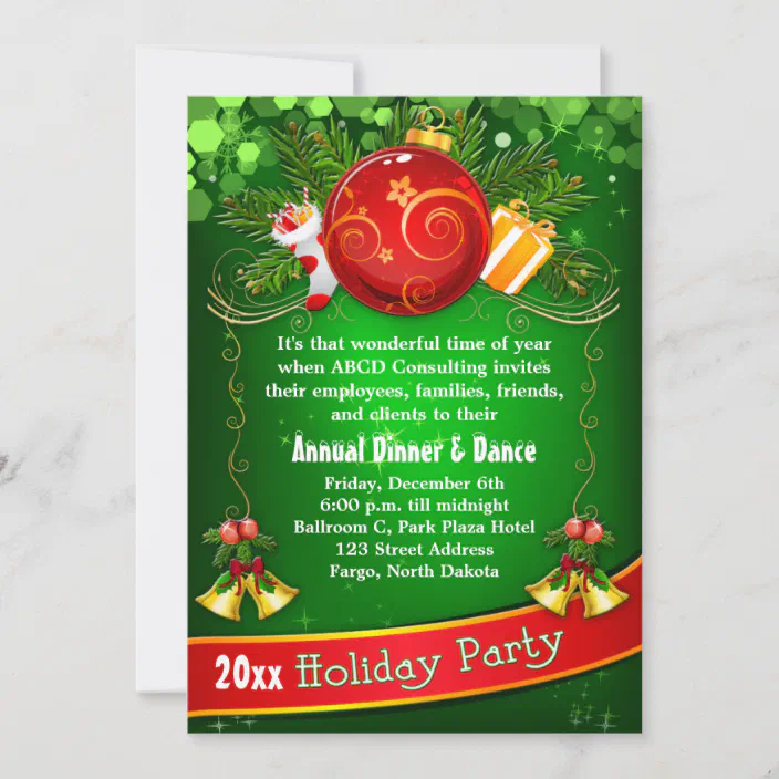 Holiday Party Invitation Christmas Eve Party Invite Christmas Party Invitation Faux Gold Foil Holiday Party Invitation