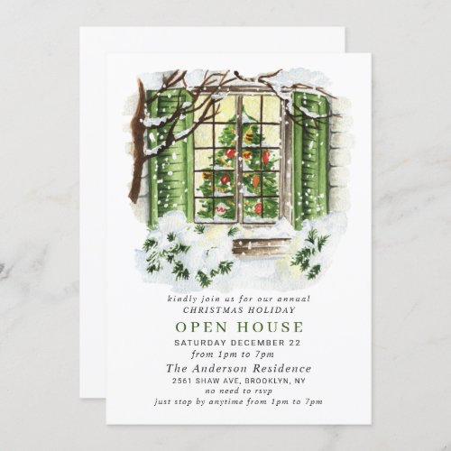 Festive Country CHRISTMAS HOLIDAY OPEN HOUSE Invitation