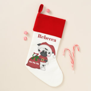 Festive Country Christmas Santa cow add name Stocking