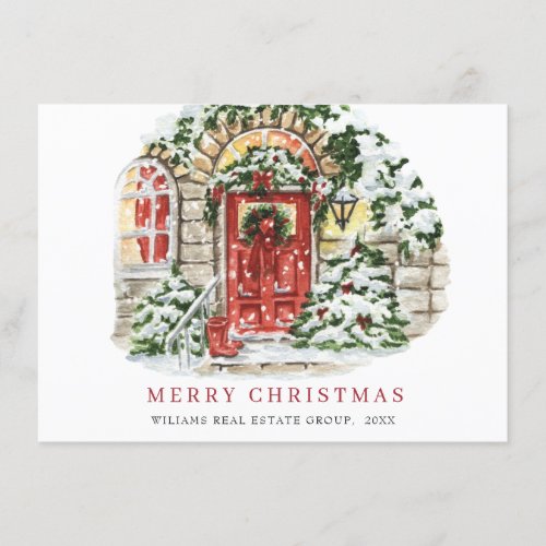 Festive Country House Christmas Corporate Greeting Holiday Card