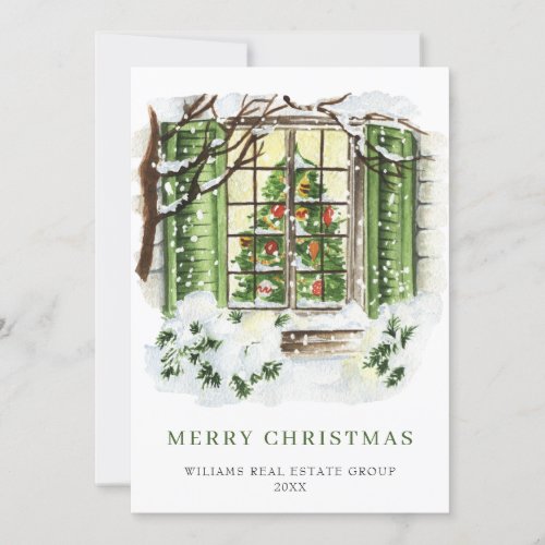 Festive Country House Christmas Corporate Greeting Holiday Card