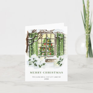 Festive Country House Christmas Corporate Greeting Holiday Card