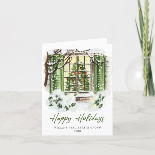Festive Country House Christmas Corporate Greeting Holiday Card