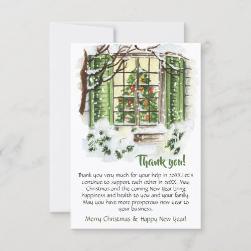 Festive Country House Christmas Corporate Holiday Thank You Card