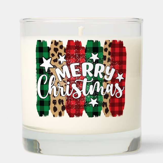 Festive Country Western Merry Christmas Scented Candle (Front)