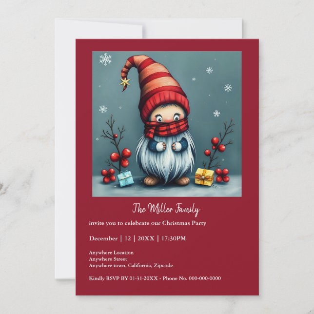 Festive cozy christmas gnome in Disguise  (Front)