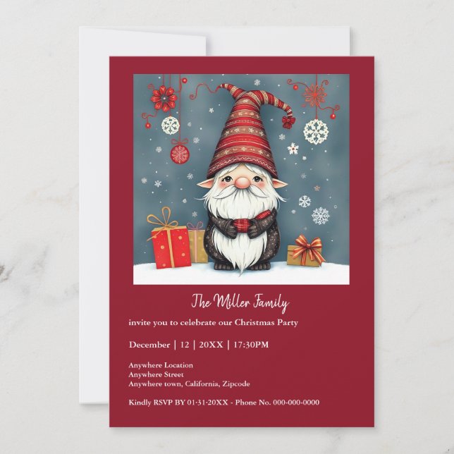 Festive cozy christmas gnome in Disguise  (Front)