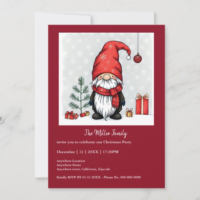 Festive cozy christmas gnome in Disguise  (Front)