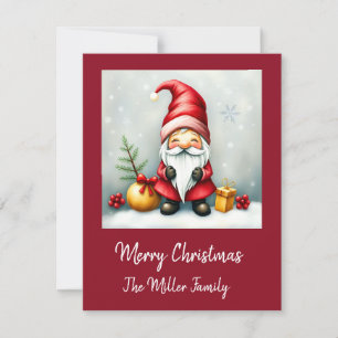 Festive cozy christmas gnome in Disguise Holiday Card
