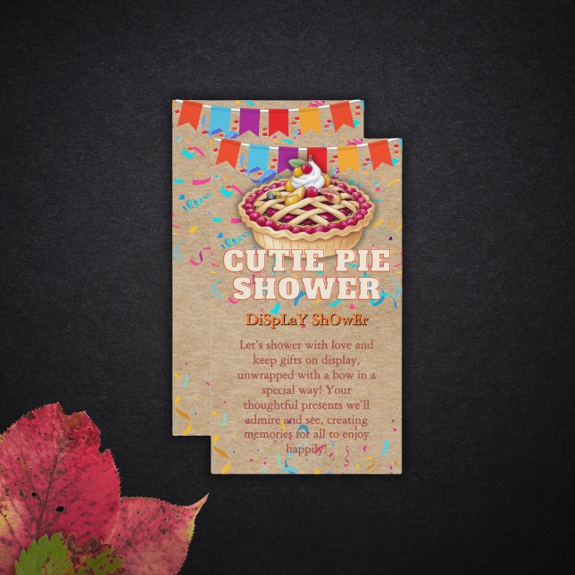 Festive Craft Cutie Pie Party Baby Shower Enclosure Card (Creator Uploaded)