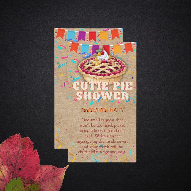 Festive Craft Cutie Pie Party Baby Shower Enclosure Card (Creator Uploaded)