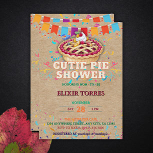 Festive Craft Cutie Pie Party Baby Shower Invitation