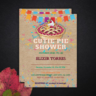Festive Craft Cutie Pie Party Baby Shower Invitation