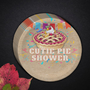 Festive Craft Cutie Pie Party Baby Shower Paper Plates