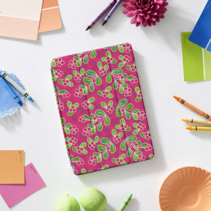 Festive Cranberry Foliage Pattern, Fuchsia iPad Pro Cover
