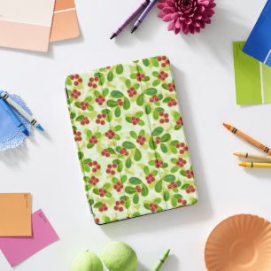 Festive Cranberry Fruit Pattern, Green iPad Pro Cover