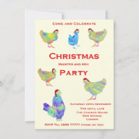 Festive Crazy Chicken Rooster Hen Christmas Party