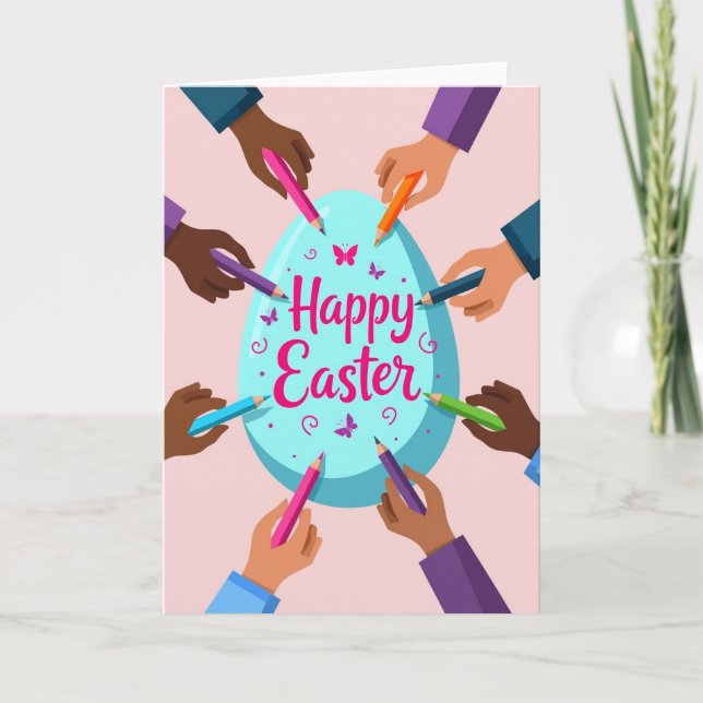 Festive Creative Egg Art Card (Front)