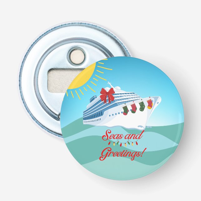 Festive Cruise Ship Bottle Opener (Front)