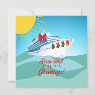 Festive Cruise Ship Holiday Card