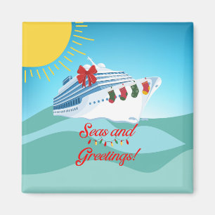 Festive Cruise Ship Magnet