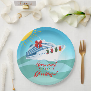 Festive Cruise Ship Paper Plates