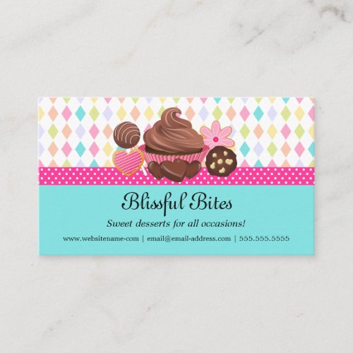 Festive Cupcake Cake Pops Cookies Desserts Business Card