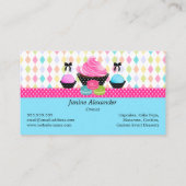 Festive Cupcake Cake Pops Macaron Business Card (Back)
