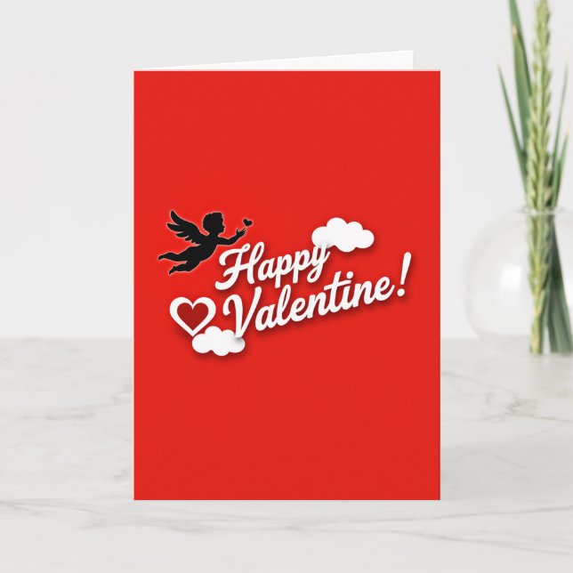 Festive Cupid Valentine Card (Front)