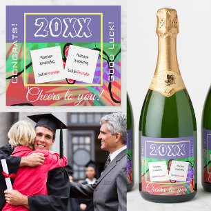 Festive Custom Photo Sparkling Wine Beverage Label
