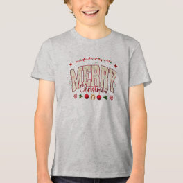 Festive Cute Merry Christmas Holiday Design Tri-Blend Shirt
