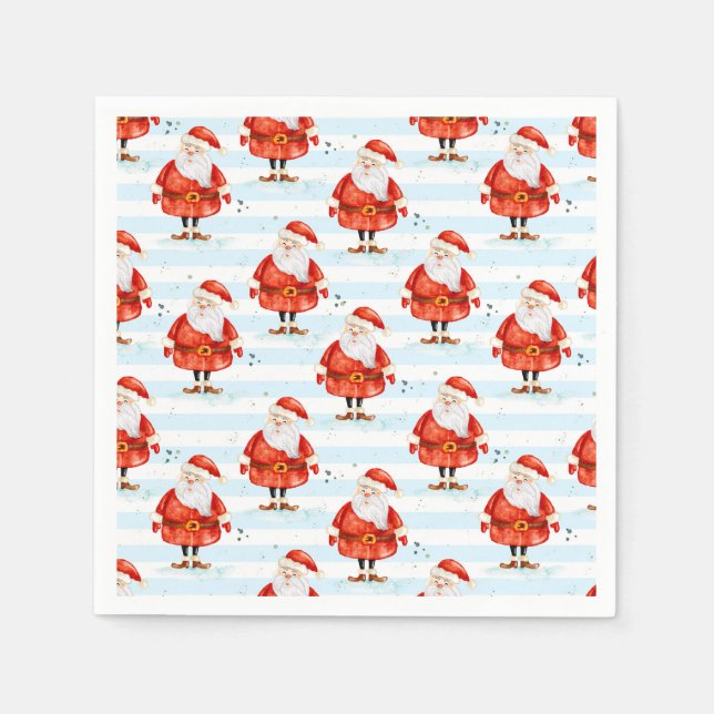 Festive Cute Santa Claus Napkins (Front)