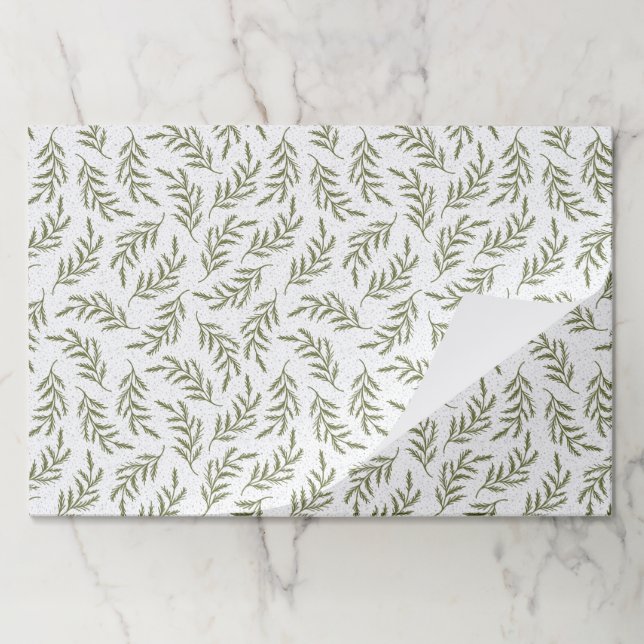 Festive Cypress & Snowfall Holiday Paper Placemats (Folded)