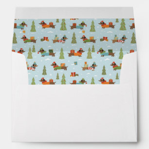 Festive Dachshunds in the Snow Pattern Envelope