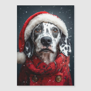 Festive Dalmatian in Santa Attire