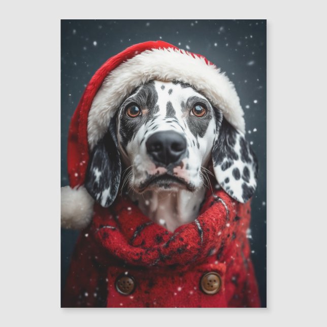 Festive Dalmatian in Santa Attire (Front)